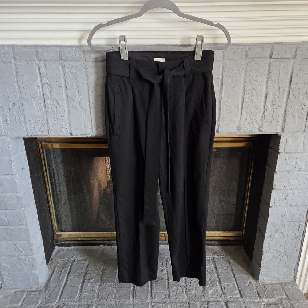 J. Crew Collection Tie Waist Pant In Black. 98% Wool